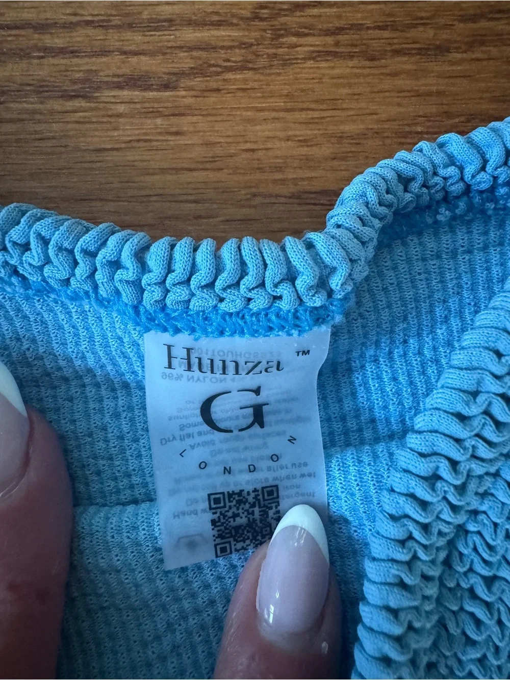 Hunza G Light Blue One-Shoulder Nancy Bikini top